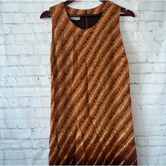 Coldwater Creek orange & brown cheetah print dress size S - Picture 6 of 10